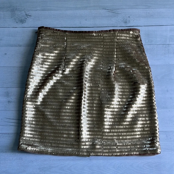 H&M Matte Gold Sequence Skirt Size 8 - Picture 7 of 8